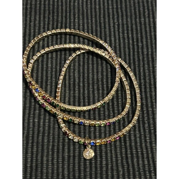 J Crew Jeweled Stretch Bracelet Set Of 3 - Picture 1 of 7